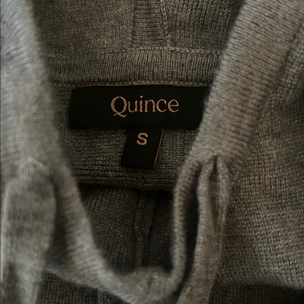 Quince Milano Stitch Pullover Hoodie Heather Grey small - Picture 3 of 6
